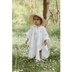 MELLS BABY Organik %100 Pamuk Müslin Kapüşonlu Plaj Çocuk Bebek Panço Bornoz Banyo Havlu