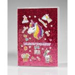 Melnio Unıcorn Kırmızı Simli Defter - 20 x 11 cm