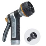 Melnor 65020-AMZ QuickConnect Ürün Adaptör Seti ile Metal Nozul, Çok Desenli, Ağır Arka Tetik