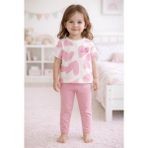 Melodi Kids Kız Çocuk Yazlık Tişört Tayt Takım Pamuklu - 5-6 Y - Pembe