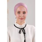 Melodi Scarf Bağlamalı Dikişsiz Çapraz Bone Pudra