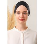 Melodi Scarf Bağlamalı Dikişsiz Çapraz Bone Siyah