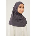 Melodi Scarf Çocuk Namaz Bonesi Eşarbı Şalı Hijabı Antrasit