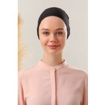 Melodi Scarf Dikişsiz Penye Bone Siyah