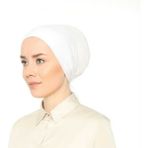 Melodi Scarf Fileli Dikişsiz Bone Beyaz - Standart