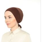 Melodi Scarf Fileli Dikişsiz Bone Kahverengi - Standart