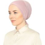 Melodi Scarf Fileli Dikişsiz Bone Pudra - Standart