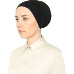 Melodi Scarf Fileli Dikişsiz Bone Siyah - Standart