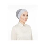 Melodi Scarf Fileli Dikişsiz Çapraz Bone Açık Gri