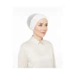 Melodi Scarf Fileli Dikişsiz Çapraz Bone Ekru
