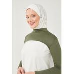 Melodi Scarf Kadın Tesettür Balıkçı Yakalı Boyunluklu Kolluk - Haki - Haki - Standart