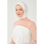 Melodi Scarf Kadın Tesettür Balıkçı Yakalı Boyunluklu Kolluk - Pudra - Standart