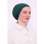Melodi Scarf Kadın Tesettür Dikişsiz Penye Bone Zümrüt Yeşili