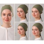Melodi Scarf Kadın Tesettür Dikişsiz Set Bone Haki 5 Adet Bağlamalı Penye Bone - Standart