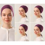 Melodi Scarf Kadın Tesettür Dikişsiz Set Bone Mor 5 Adet Bağlamalı Penye Bone - Standart