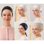 Melodi Scarf Kadın Tesettür Dikişsiz Set Bone Siyah Beyaz Ekru Lacivert Bej 5 Adet Bağlamalı Penye Bone - Çok Renkli - Standart