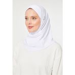 Melodi Scarf Kadın Tesettür Hijab Deniz Havuz Spor Uyumlu Bone Beyaz