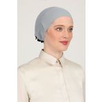 Melodi Scarf Kadın Tesettür Parisien Tüllü Climafit Likralı Nefes Alan Parizyen Dikişsiz Bone Gri
