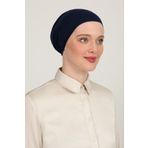 Melodi Scarf Kadın Tesettür Parisien Tüllü Climafit Likralı Nefes Alan Parizyen Dikişsiz Bone Lacivert