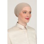 Melodi Scarf Kadın Tesettür Parisien Tüllü Climafit Likralı Nefes Alan Parizyen Dikişsiz Bone Sütlü Kahve