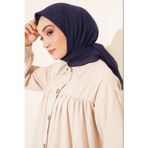 Melodi Scarf Kadın Tesettür Pratik Bambu Kraş Eşarp Lacivert