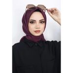 Melodi Scarf Kadın Tesettür Pratik Bambu Kraş Eşarp Mürdüm