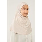 Melodi Scarf Tesettür Çocuk Namaz Bonesi Eşarbı Şalı Hijabı Açık Bej