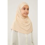 Melodi Scarf Tesettür Çocuk Namaz Bonesi Eşarbı Şalı Hijabı Bej
