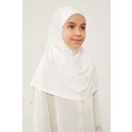 Melodi Scarf Tesettür Çocuk Namaz Bonesi Eşarbı Şalı Hijabı Beyaz