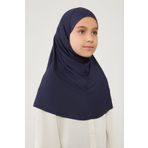 Melodi Scarf Tesettür Çocuk Namaz Bonesi Eşarbı Şalı Hijabı Lacivert