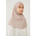 Melodi Scarf Tesettür Çocuk Namaz Bonesi Eşarbı Şalı Hijabı Taş Rengi