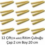 MELODY 12 Çift 24 Adet 20 Cm Orff Ritim Çubukları -12 Çift 24 Adet