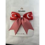 MELOKİDS Türk Bayrağı 23 Nisan Kırmızı Beyaz Klipsli Kurdele Toka