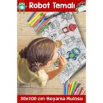 Melolisa 30X100 cm Sevimli Robotlar Temalı Boyama Kağıdı