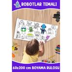 Melolisa Robotlar Dev Boy Boyama Kağıdı - Farm Kids Coloring Roll - Giant Painting Paper Roll For Kids - Beyaz - 1 Adet