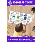 Melolisa Robotlar Temalı Dev Boyama Rulosu Bebek Ve Çocuk Için Eğitici 60x250 Cm Aktivite Kağıdı