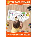 Melolisa Yaz Mini Boy Boyama Kağıdı - Farm Kids Coloring Roll - Giant Painting Paper Roll For Kids - Beyaz - 1 Adet