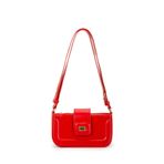 Melos Butik Kadın Kırmızı Mıknatıs Kapaklı Mini Boy Baget Deri El Ve Omuz Çantası