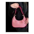 Melos Butik Kadın Pembe Desenli Baget El Ve Omuz Çantası