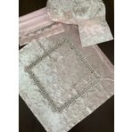 MELOŞ HOME 4 Parça Kadife Fransız Güpürlü Seccade Bohça Takımı pudra 70 x 120