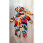 melosh Uzun Kukuleta Şapkalı Renkli Peluş Polar Bebek Tulum - Çok Renkli - 6 - 9 Ay
