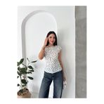 Mels Puantiyeli Tek Omuz Drapeli Kadın Bluz