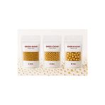 melt pastry & kitchen Pasta Süsleme Şekeri Boncuk Şeker Altın-Gold 3lü Set (2mm,4mm,8mm) (40 gr.x3 pkt)Sprinkles