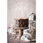 MELT PASTRY Pasta Mumu 20 Cm Metalik Gümüş Gri Renk Çubuk Mum Uzun 6 Adet