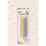 MELT PASTRY&KITCHEN Makaron Renkli Doğum Günü Pasta Mumu Soft Renk Uzun Pasta Mumu 14 Cm