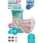 Meltblown Çizgisel Kadın Desenli Cerrahi Maske - Çok Renkli - 10'lu 5 Paket