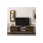 Meltem Çelik - Bmdekor Tv Ünitesi Cunda Ceviz Led Işıklı 150 Cm