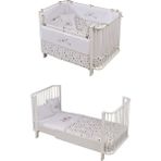 Meltem Kids Bambino Büyüyen Beşik 80X130 cm Karyola 80X180 cm (Beyaz-Kuzu) - 80 x 130 cm