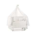 Meltem Kids Bambino Sallanır Ahşap Anne Yanı Beşik 70x110 cm (beyaz-ekru) Ekru