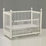 Meltem Kids Kral Sallanır Anne Yanı Beşik Ahşap Bebek Beşiği 60x120 cm (beyaz)